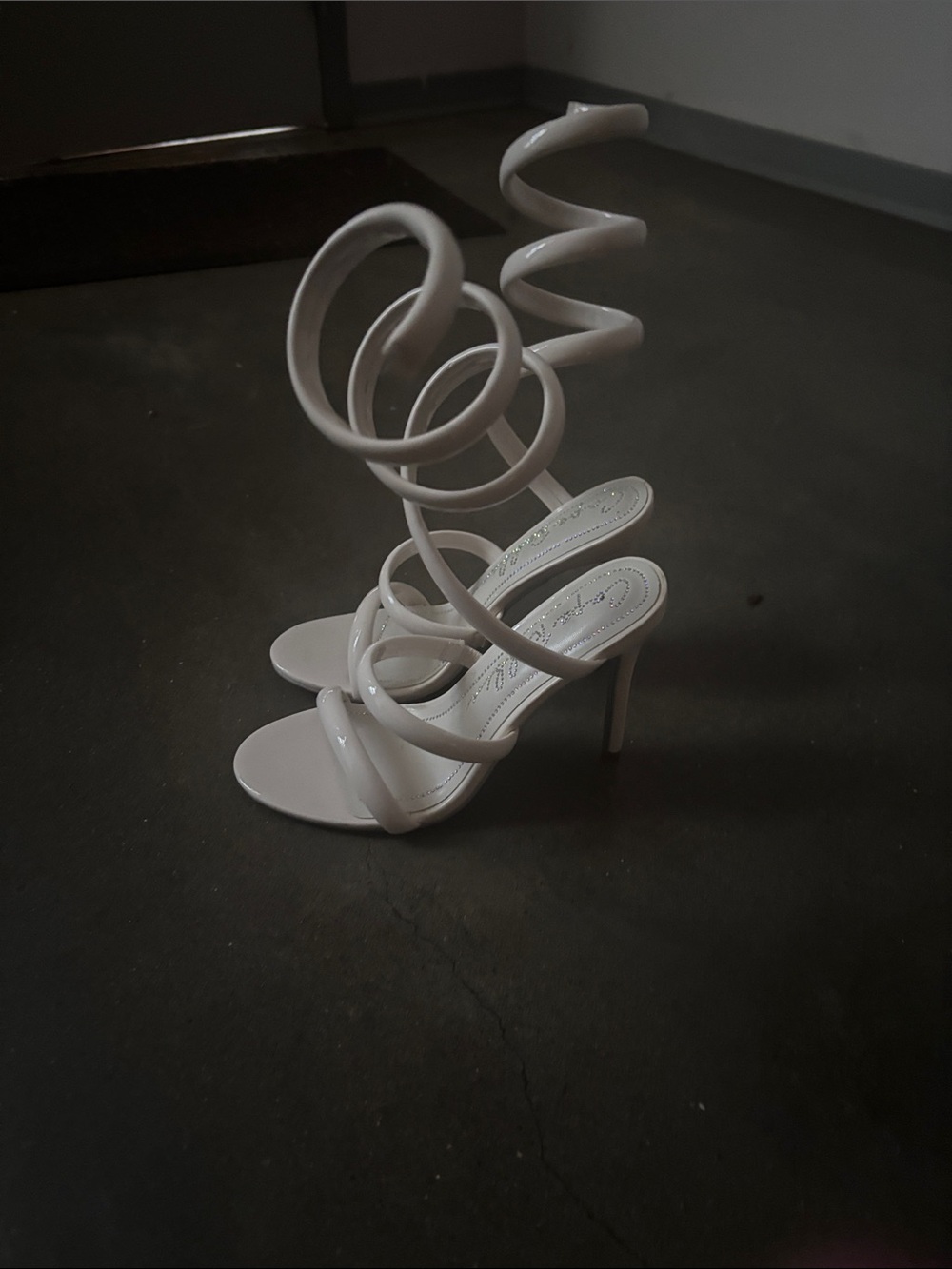 Cape Robbin Cream Spiral Wrap Stiletto Sandals - Picture 2 of 4